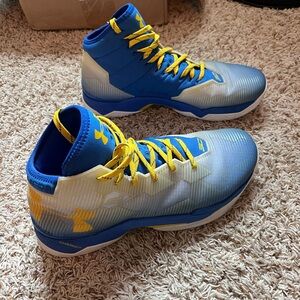 Under Armour Blue and Yellow High-Top Sneakers